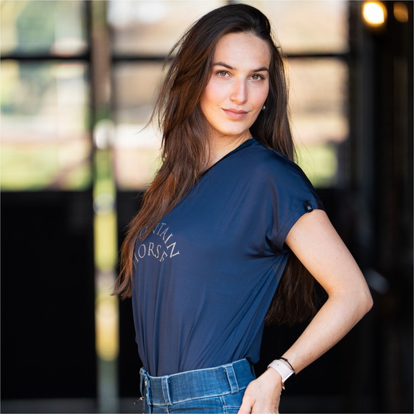 2025 Mountain Horse Womens Active Loose Tee 455104 - Navy